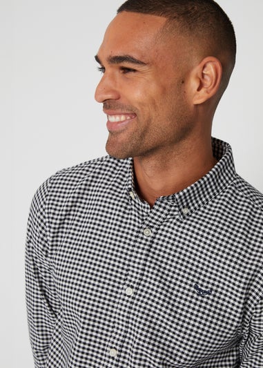 Threadbare Black Cotton Long Sleeve Check Shirt