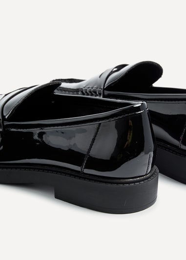 Linzi Cartia Wide Fit Black Patent Loafer