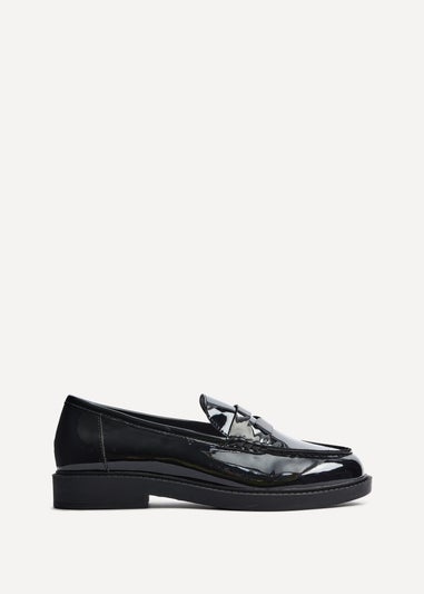 Linzi Cartia Wide Fit Black Patent Loafer