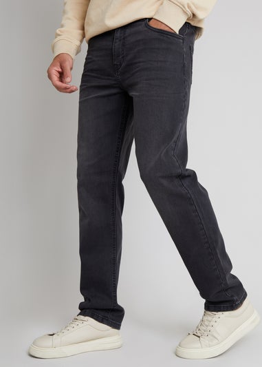 Threadbare Grey Straight Fit Jeans With Stretch