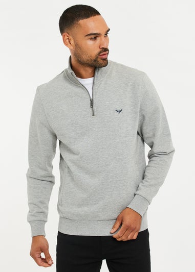 Threadbare Navy 2 Pack Quarter Zip Neck Sweatshirt