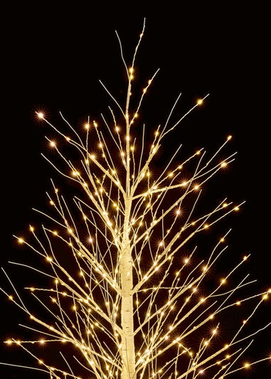 Premier Decorations Twinkling Birch Tree with 300 Warm White LEDs 120cm