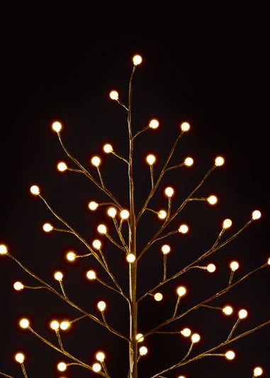 Premier Decorations Lit Black Berry Tree with 96 Warm White LEDs 150cm