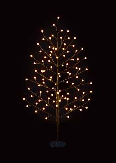 Premier Decorations Lit Black Berry Tree with 96 Warm White LEDs 150cm