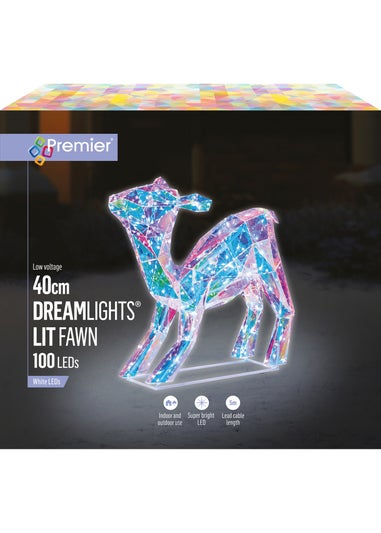 Premier Decorations Dream Light Fawn with 100 White LEDs 40cm