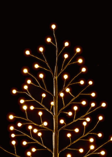 Premier Decorations Lit Black Berry Tree with 87 Warm White LEDs 120cm