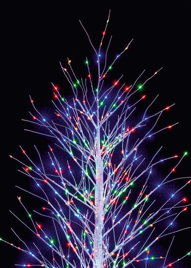 Premier Decorations Twinkling Birch Tree with 560 Multi Coloured LEDs 150cm