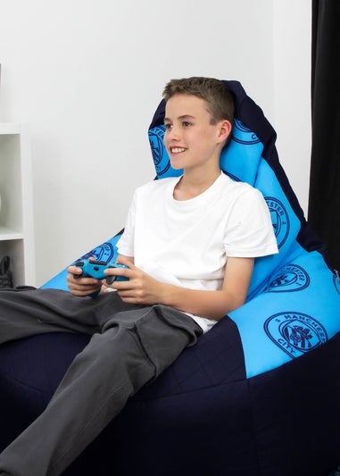 Manchester City High Back Blue Lounging Gaming Bean Chair