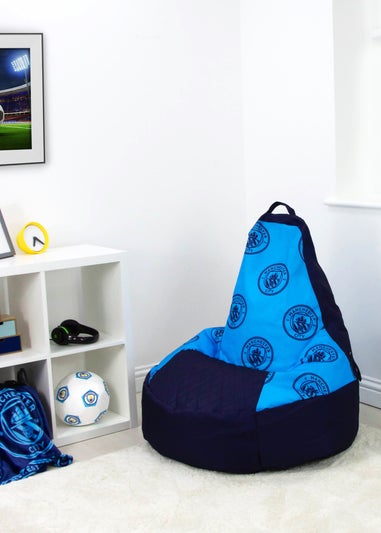 Manchester City High Back Blue Lounging Gaming Bean Chair