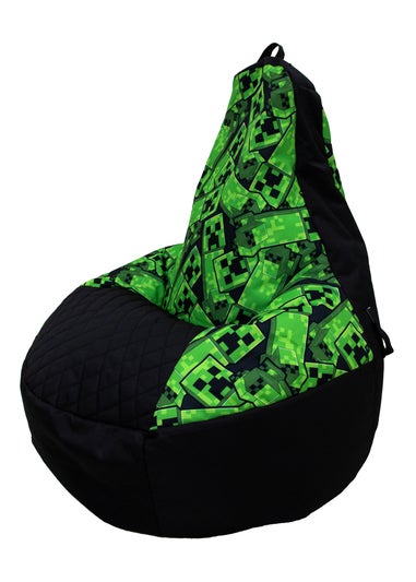 Minecraft High Back Green Lounging Gaming Bean Chair