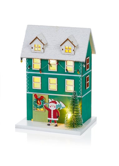 Premier Decorations Battery Operated Lit Green House 26cm