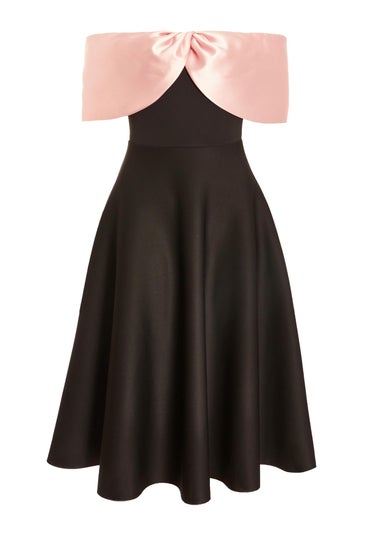 Quiz Black Bardot Midi Skater Dress