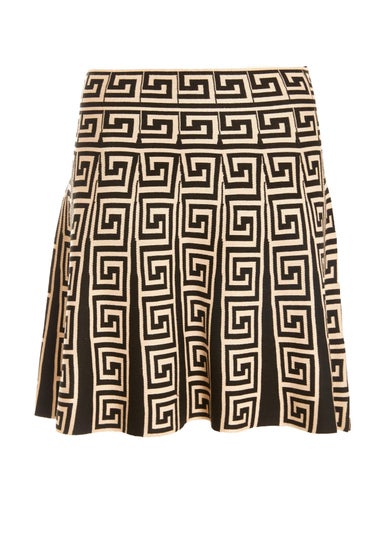 Quiz Black Knitted Geometric Mini Skirt