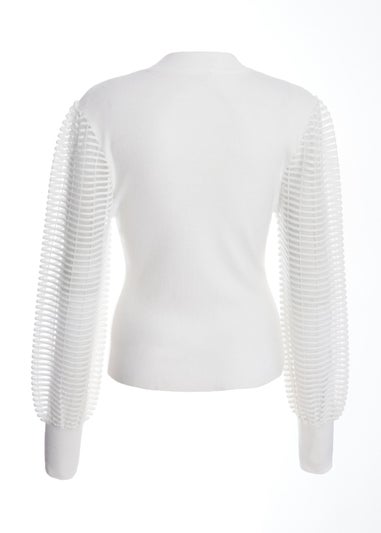 Quiz Cream High Neck Jumper