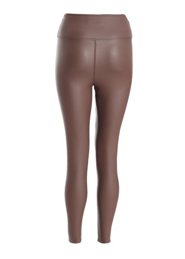 Quiz Brown Faux Leather Leggings