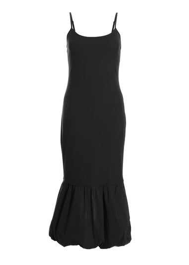 Quiz Black Puff Ball Midi Dress