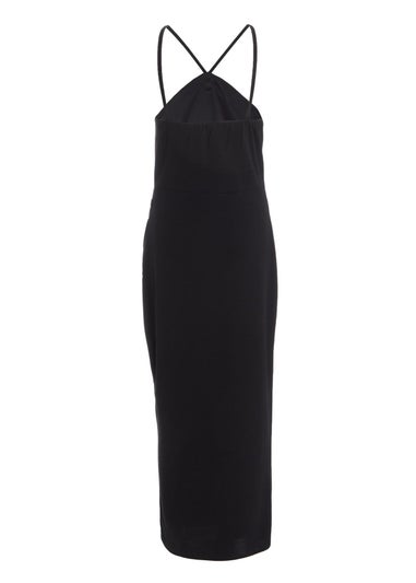 Quiz Black Diamante Corsage Midi Dress