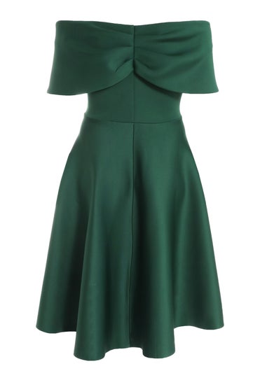 Quiz Green Curve Midi Skater Dress