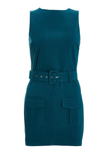 Quiz Turquoise Round Neck Skort Playsuit