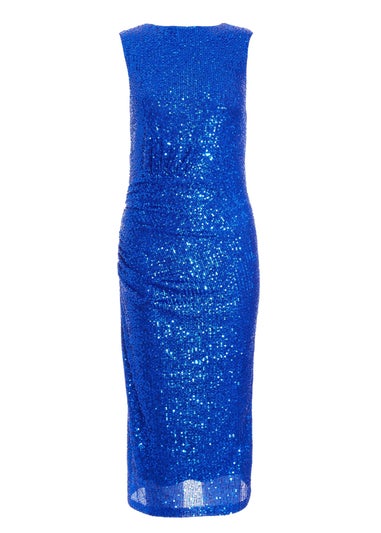 Quiz Blue Sequin Midi Dress