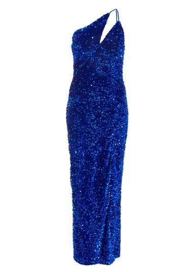 Quiz Blue Sequin Maxi Dress