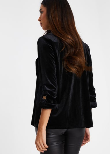 Quiz Black Velvet Blazer