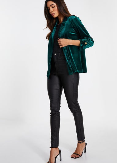 Quiz Green Velvet Blazer