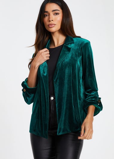 Quiz Green Velvet Blazer