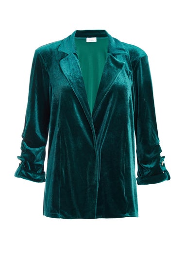 Quiz Green Velvet Blazer