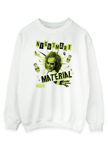 Beetlejuice Nightmare Material White Sweatshirt