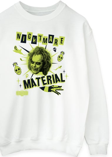 Beetlejuice Nightmare Material White Sweatshirt