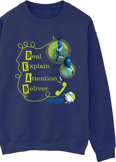 Beetlejuice Deal Explain Attention Deliver Navy Sweatshirt