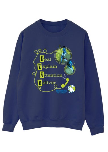 Beetlejuice Deal Explain Attention Deliver Navy Sweatshirt