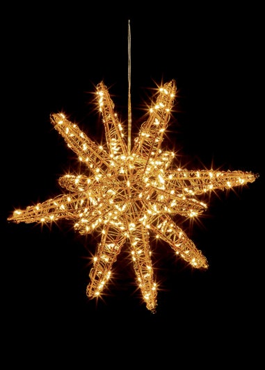 Premier Decorations Rose Gold Wire Wrapped Sputnik with 300 Warm White LEDs 30cm
