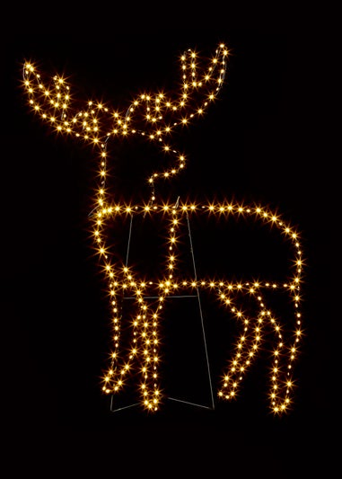 Premier Decorations Twinkling Flexibrights Reindeer Light Sculpture with 294 Warm White LEDs 80cm