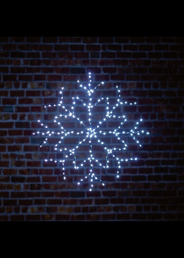 Premier Decorations Twinkling Flexibrights Snowflake Light Sculpture with 196 White LEDs 61cm