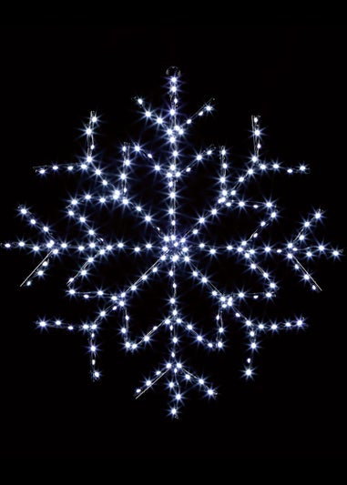 Premier Decorations Twinkling Flexibrights Snowflake Light Sculpture with 196 White LEDs 61cm