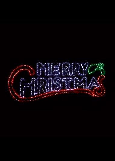 Premier Decorations Twinkling Flexibrights Merry Christmas Motif with 938 Multi Coloured LEDs 200cm