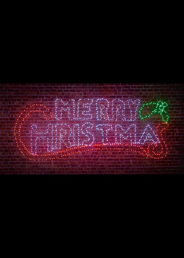 Premier Decorations Twinkling Flexibrights Merry Christmas Motif with 938 Multi Coloured LEDs 200cm