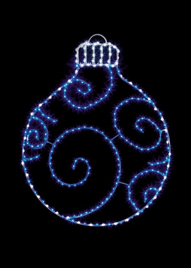 Premier Decorations Twinkling Flexibrights Bauble with 245 Blue and White LEDs 78cm