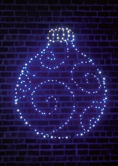 Premier Decorations Twinkling Flexibrights Bauble with 245 Blue and White LEDs 78cm