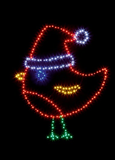 Premier Decorations Twinkling Flexibrights Robin with 220 Multi Coloured LEDs 96cm