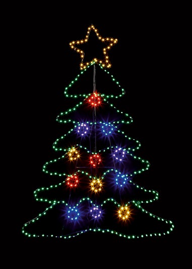 Premier Decorations Twinkling Flexibrights Tree Motif with 388 Multi Coloured LEDs 120cm