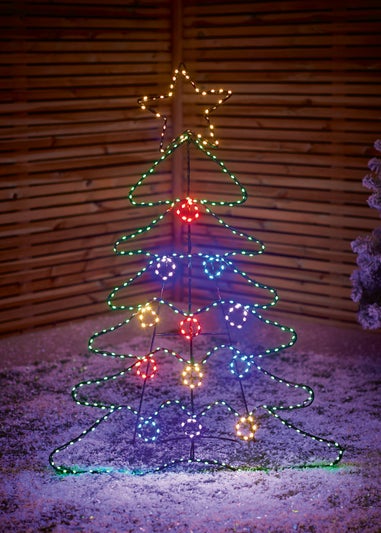 Premier Decorations Twinkling Flexibrights Tree Motif with 388 Multi Coloured LEDs 120cm