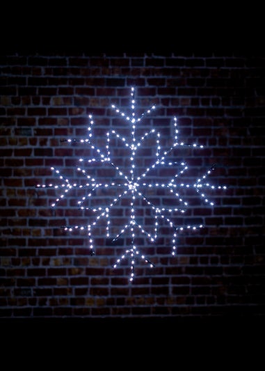 Premier Decorations Twinkling Flexibrights Snowflake Light Sculpture with 250 White LEDs 76cm