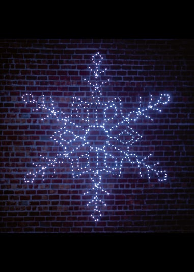 Premier Decorations Twinkling Flexibrights Snowflake Light Sculpture with 498 White LEDs 120cm