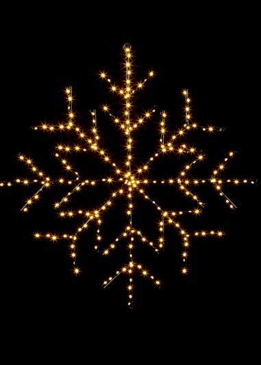 Premier Decorations Twinkling Flexibrights Snowflake Light Sculpture with 250 Warm White LEDs 76cm