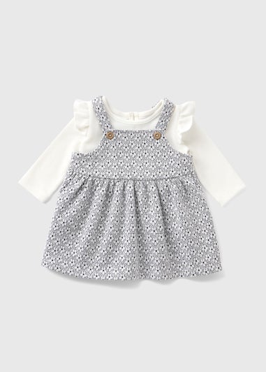 Baby White Floral Jacquard Dress (Newborn-23mths)