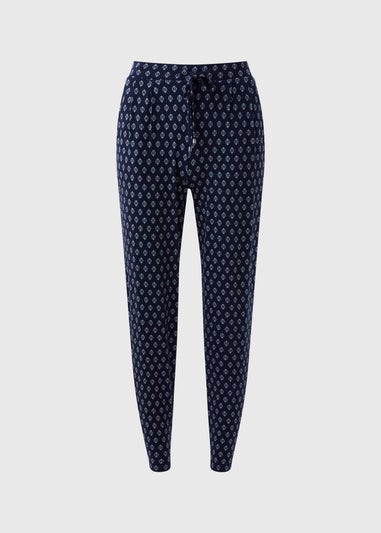 Navy Harem Printed Trousers