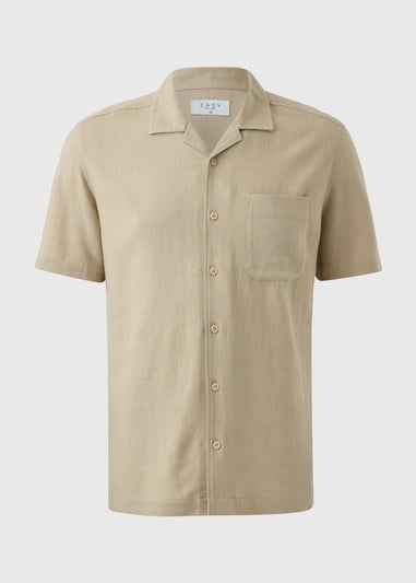 Stone Linen Blend Co Ord Shirt